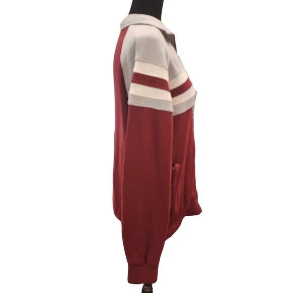 Vintage Christian Dior Monsieur Striped Burgundy & Gray Zipped Jacket Size Large - Picture 5 of 13